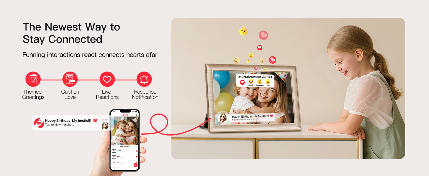 frameo digital frame wifi picture photo video share moment from phone