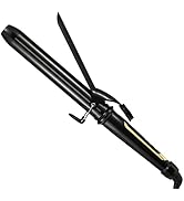 Lanvier 1.25 Inch Clipped Curling Iron with Extra Long Tourmaline Ceramic Barrel, Professional 1 ...