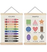 Supwhd Shapes Colors Posters for Classroom Wall, Shapes Colors Learning Poster Hanger Frame Wall ...