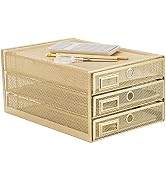 Annova Desk Organizer Wire Mesh 3 Tier Sliding Drawers Paper Sorter/Multifunctional/Premium Solid...