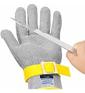 Dowellife Comfortable Level 9 Cut Resistant Glove Food Grade, Mesh Metal Kithcen Glove for Chef O...