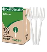 biocean 100%Compost Forks Plastic Forks 150