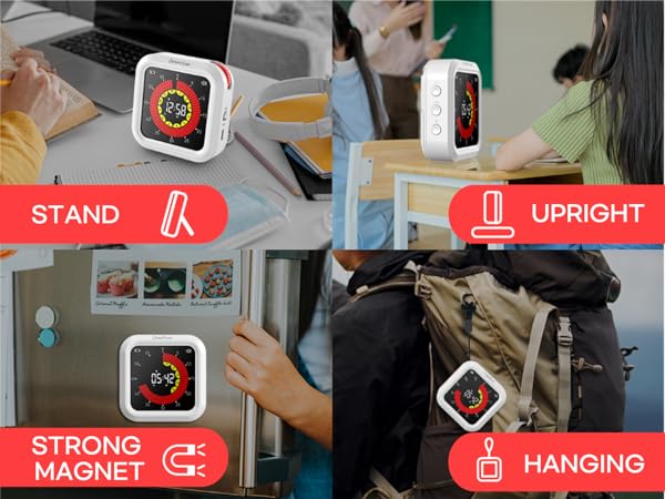 creaviva digital visual timer multiple placement magnetic hanging kick stand desktop