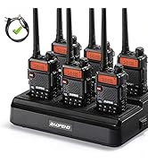 6 Pack Baofeng GT-5R Ham Radio Handheld, FCC Compliant Dual Band Two Way Radio, Long Range Rechar...