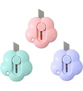 3Pcs Mini Flower Letter Openers,Daisy Shaped Box Cutter,Utility Knives,Multifunction Retractable ...