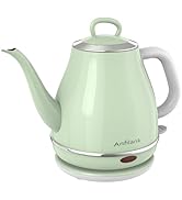 Anfilank Electric Gooseneck Kettle, 1L 1500W Fast Boil, 100% Stainless Steel BPA Free Pour-Over C...