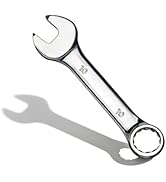 zhax 10mm Metric Stubby Combination Wrench, 12 Point Box End, 15 Degree Offset Design, Mirror Pol...