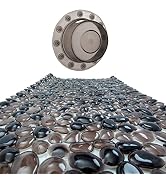 SlipX Solutions Extra Long Foot Massager Bath Tub Mat and Bottomless Bath Overflow Drain Cover, B...