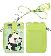 HASFINE Cute Panda ID Badge Holder with Lanyard, 2-Sided Functional ID Card Holder with 3 Card Sl...