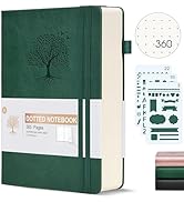 Ansopu Dotted Journal Notebook, 360 Numbered Pages Bullet Dot Grid Journals, 100gsm Dot Paper Thi...