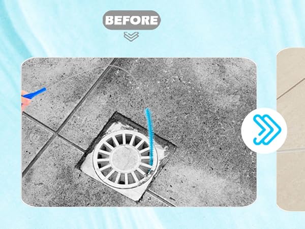 A perfect before-and-after comparison of our cleaning kit in action