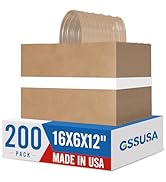 GSSUSA Large Brown Paper Bags with Handles 16x6x12 200 Pcs, Kraft Paper Gift Bag Bulk Bags for Sm...