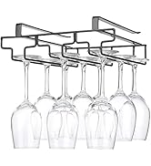 Wine Glass Rack Under Cabinet Drilling Free No Screw Steamware Holder Under Shelf Metal Wine Glas...