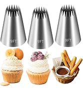 FANTEXY 3 Pieces 9FT Large Piping Tips for Cake Decorating, Frosting Piping Kit, Churro Maker,Cak...