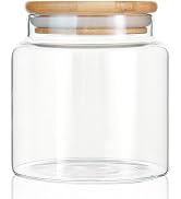 MOLADRI 16 oz/480 ml Glass Storage Canister with Airtight Lid, Clear Decorative Container Jar for...