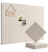 Woovio Felt Bulletin Board 48"×36" Cork Board with 60 Adhesive Tab Oatmeal | 12 Pack Cork Boards ...