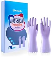 Mr.Panda 3 Pairs Skin-Friendly Flocked Cotton Liner Cleaning Gloves Medium, Reusable Dishwashing ...