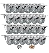 2 inch Caster Wheels, Casters Set of 24 Heavy Duty Locking Castors, Swivel Casters with Brake (To...