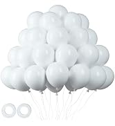 Voircoloria 105pcs White Balloons 12inch Party Balloons for Birthday Baby Shower Graduation Weddi...