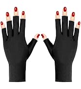 Pimoys UV Gloves for Gel Manicures UPF50+ Fingerless UV Light Gloves for Gel Nails,UV Nails Glove...