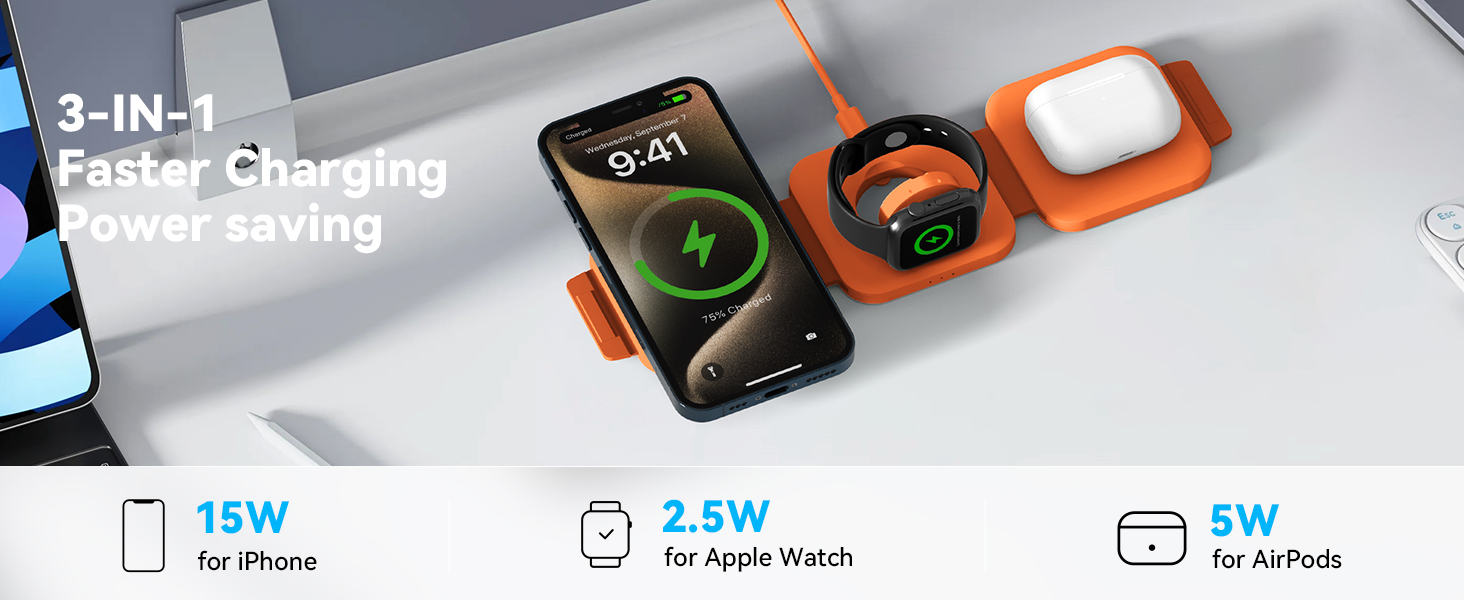 3-IN-1 Faster charging Power saving