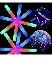 HONLYNE 26 PCS Foam Glow Sticks, Halloween Party Supplies with 3 Modes Colorful Flashing, LED Lig...