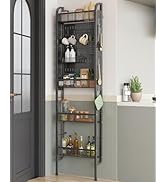UMDONX Behind The Door Bathroom Shelf Narrow 4-Tier, Metal Storage Rack, Space-Saving Slim Storag...