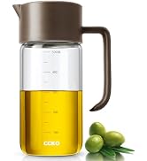 CCKO Glass Olive Oil Dispenser Bottle for Kitchen with Leakproof and Dust Cover, Auto-Open & Clos...