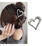 1 Pack Valentine’s Day Claw Clips Metal Hair Claw Clips Heart-shaped Small Hair Clips for High Po...