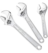WORKPRO 3-Piece Adjustable Wrench Set, 6"-10", Forged Steel, Chrome Plated | SAE & Metric Scales,...