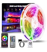 NBBUFF Led Lights for Bedroom 50ft (1 Roll), Color Changing RGB Led Strip Lights with 60 Keys Rem...