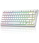 Keyporia L75 Wireless Mechanical Keyboard with Knob, 75% Hot Swappable Custom Gaming Keyboard Gas...