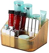 OSteed Amber Makeup Brush Holder Organizer for Vanity, Bathroom Countertop Organizer 5 Cups, Toil...
