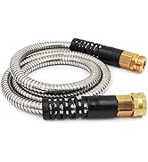 Cesun Metal Garden Hose, Short Connector Hose, Water Hose Extension, Extremely Flexible Lead-in H...