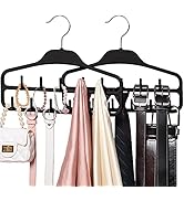 SMARTAKE 2 Pack Belt Hanger Tie Rack for Closet, 11 Sturdy Belt Hooks, 360 Degree Swivel Belt Org...
