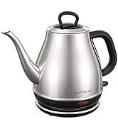 Anfilank Electric Gooseneck Kettle, 1L 1500W Fast Boil, 100% Stainless Steel BPA Free Pour-Over C...
