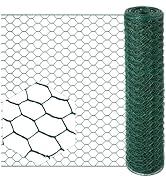 Chicken Wire for Floral Arrangements, 15.7x79in Green Mesh, 0.6in Hexagonal Galvanized PVC Coated...