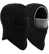 Balaclava Ski Mask 2 Pcs - Windproof Warmer Fleece Adjustable Winter Mask for Men Women