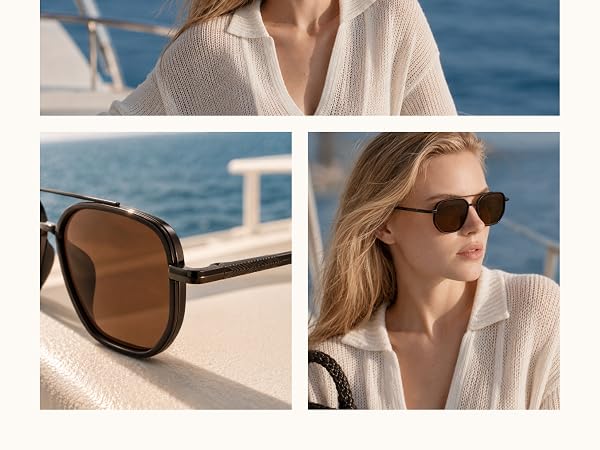 Tangle Free Polarized Aviator Sunglasses for Women
