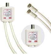 GROWORD Satellite Splitter 5-2500MHz, 2-Way CATV Splitter with RG6 Coaxial Cable and 2 Connectors...