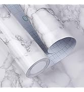 11.8" x 236.2" Marble Paper Granite Gray/White Marble Wallpaper Kitchen Countertop Cabinet Furnit...