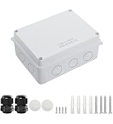 LeMotech Junction Box with Reserved Holes ABS Plastic Electrical Box IP65 Waterproof Dustproof Pr...