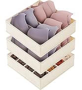 3 Pack Bra Underwear Drawer Organizer Dividers, 26 Cell Fabric Foldable Dresser Closet Organizers...
