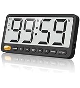 VOCOO Digital Kitchen Timer: 7.6'' Extra Large LCD Display, 99H Countdown, Magnetic, 4 Volume Lev...