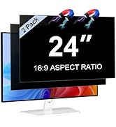 LUSA DESIGN 2-Pack 24 Inch Computer Privacy Screen Filter, Anti-Spy/Glare Protector Film for Wide...