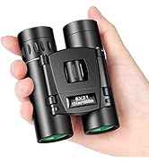POLDR 8X21 Mini Pocket Binoculars Compact, Small Clear View Binoculars for Adults, Easy Focus Lig...