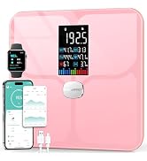 ABLEGRID Body Fat Scale,Digital Smart Bathroom Scale for Body Weight,Large Color Display Screen,2...
