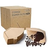 300 Count Cone Coffee Filters #4, Natural Brown Paper Cone Shaped Coffee Filters for Pour Over an...