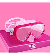 Kids Snorkel Swim Mask, Child Diving Mask Anti-Fog Swim Goggles with Nose Cover for Snorkeling Di...