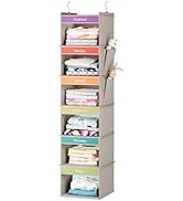 YOUDENOVA 6-Shelf Weekly Hanging Closet Organizer, Weekly Clothes Organizers for Kids with 2 Side...